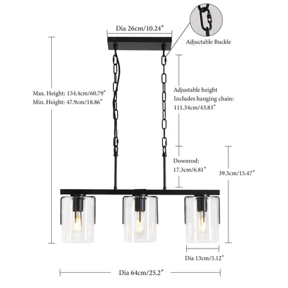 Adjustable Pendant Lighting with Wood Grain