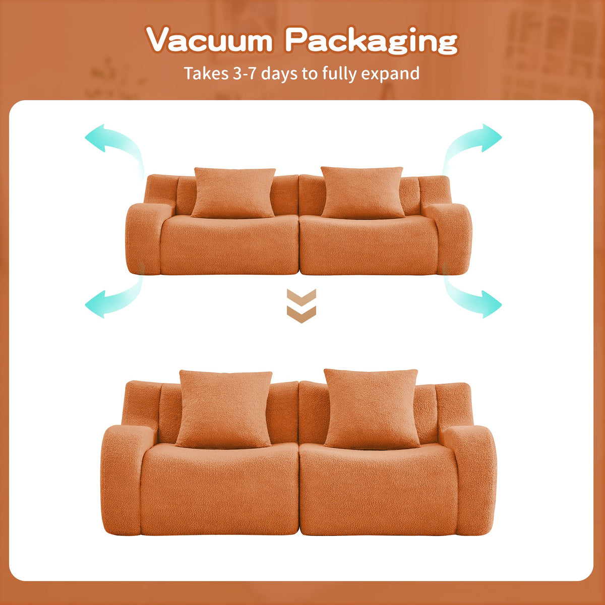 Soft Teddy Fabric Boneless Sofa For Living