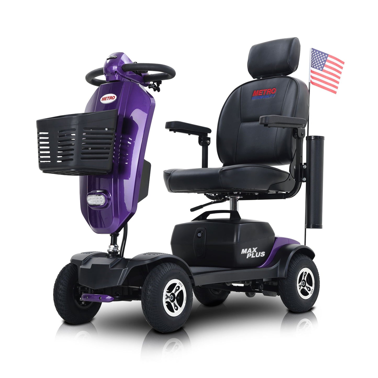 Compact 4 Wheel Mobility Scooter and a Basket