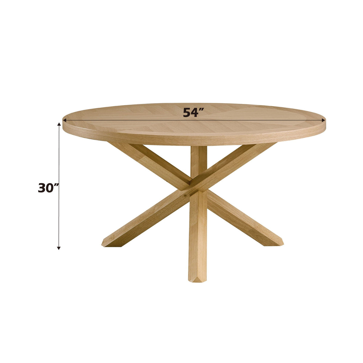 Kasem Round Dining Table with Solid Oak Wood Base, 54-inch diameter HouseOfZazla on Tampa Home & Garden Store