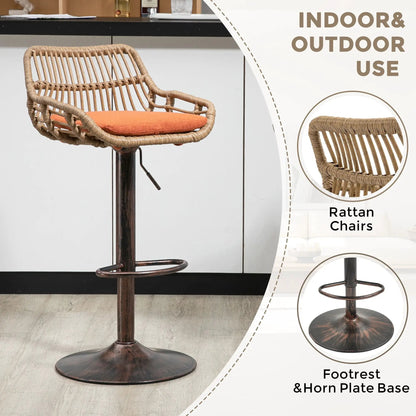 Modern Swivel Bar Stools with Footrest Set of 2