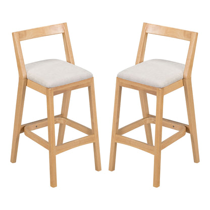 Jasper Indoor Bar Stools set of 2 with rubberwood frames and beige upholstery on Tampa Home & Garden Store