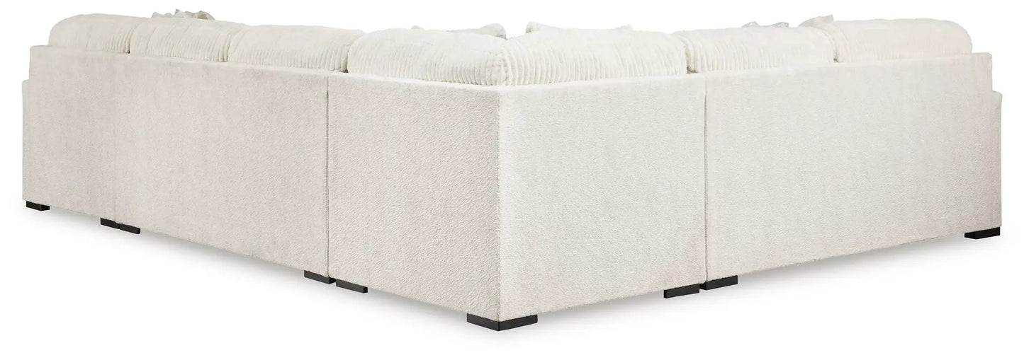 Chessington Sectional cream textured fabric by Unique Piece Furniture stationary sectional on Tampa Home & Garden Store