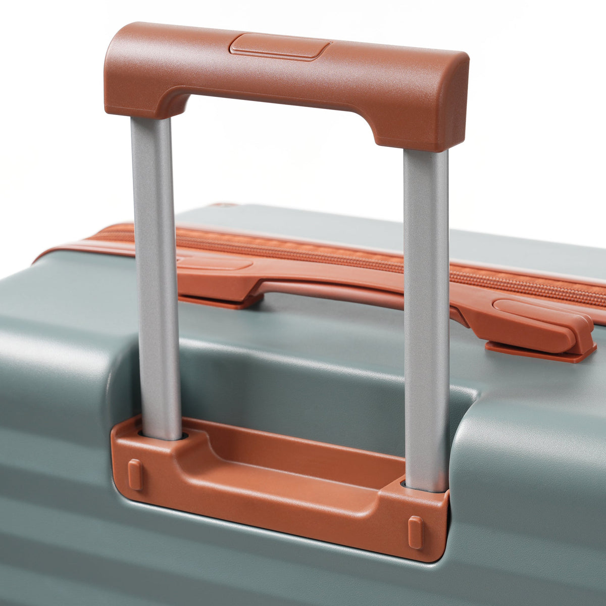 Deluxe 5-Piece hard-side luggage set burnt orange top handle on gray shell on Tampa Home & Garden Store