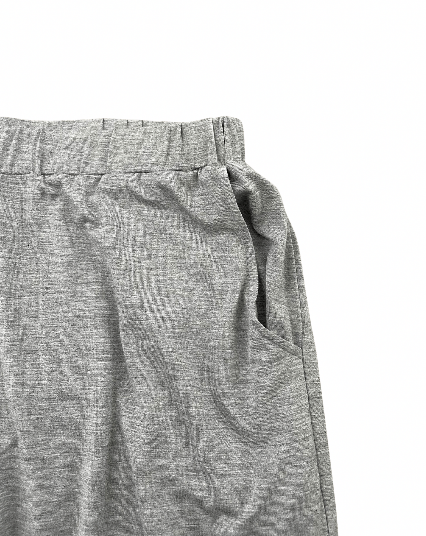 Women's Spun Bamboo Lounge Jogger Pants gray heather knit with elastic waistband pocket on Tampa Home & Garden Store