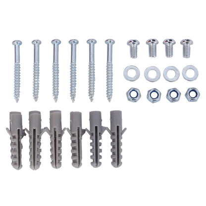 4-ft metal nail board tool rack kit with screws, washers, wall anchors and gray clips on Tampa Home & Garden Store