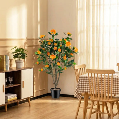 40 Inch Artificial Camellia Tree with 37 Flowers