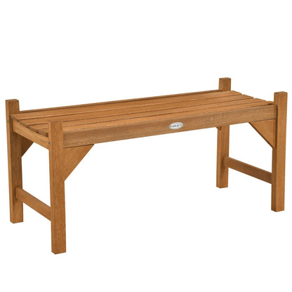 40 Inch Outdoor Bench With Contoured Seat Set 2