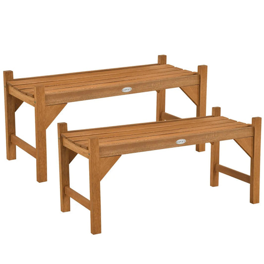 40-Inch outdoor bench contoured seat set of 2, natural wood DirectDeals on Tampa Home & Garden Store