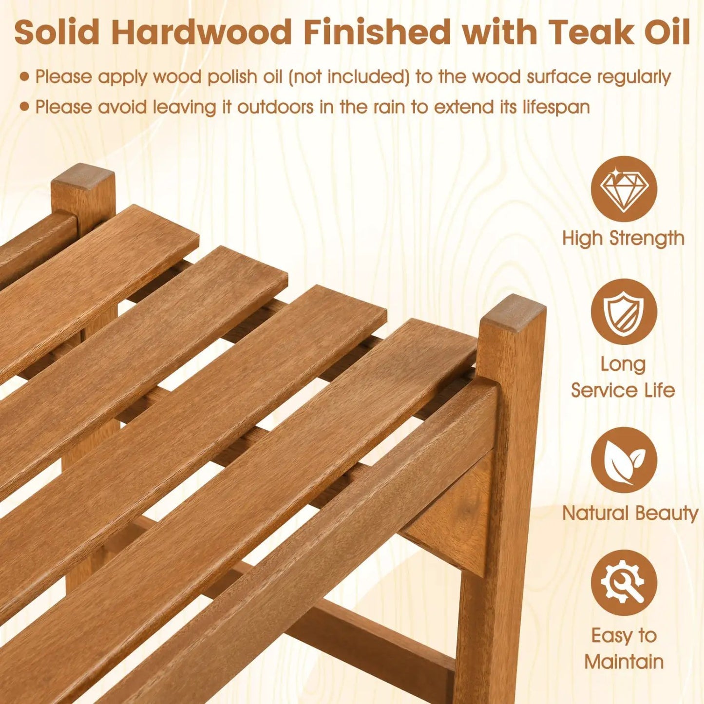 40 Inch Outdoor Bench With Contoured Seat Set 2