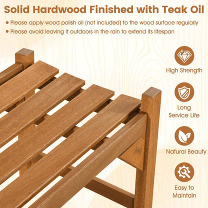 40 Inch Outdoor Bench With Contoured Seat Set 2
