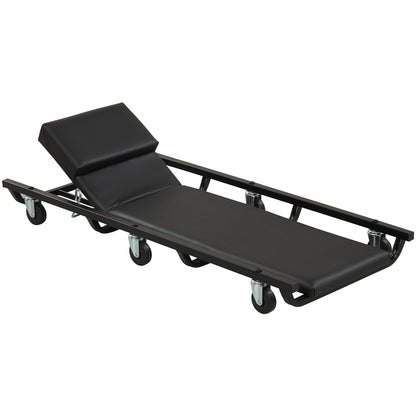 40 Inch Rolling Creeper Padded Mechanic Cart with Adjustable Backrest and Headrest