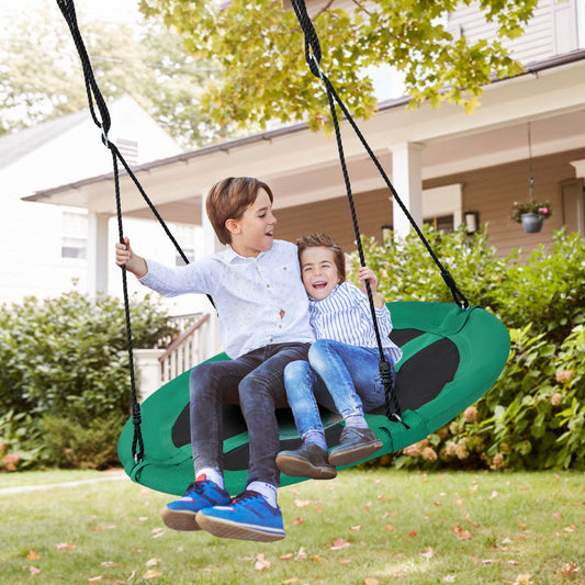 40 Inches Saucer Tree Swing Round with Adjustable Ropes and Carabiners - Tampa Home & Garden Store