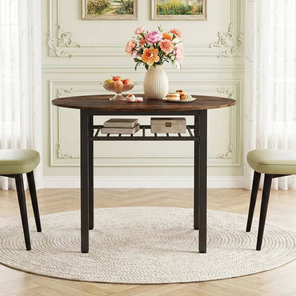 40 Inch Round Dining Table With Storage Shelf