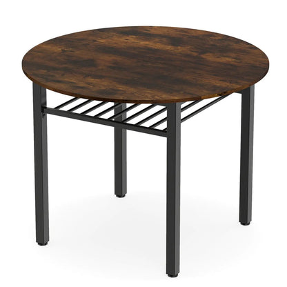 40 Inch Round Dining Table With Storage Shelf