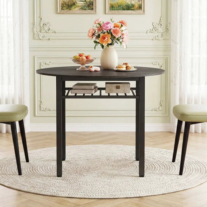 40 Inch Round Dining Table With Storage Shelf