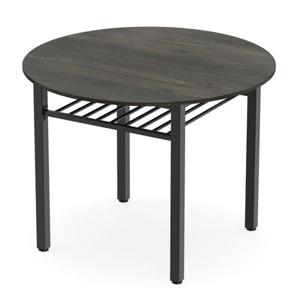 40 Inch Round Dining Table With Storage Shelf