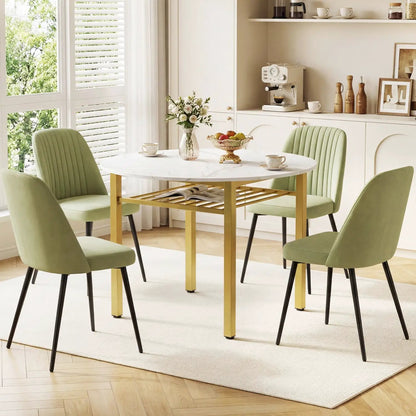 40 Inch Round Dining Table With Storage Shelf