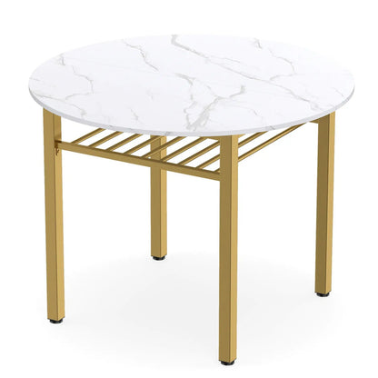 40 Inch Round Dining Table With Storage Shelf