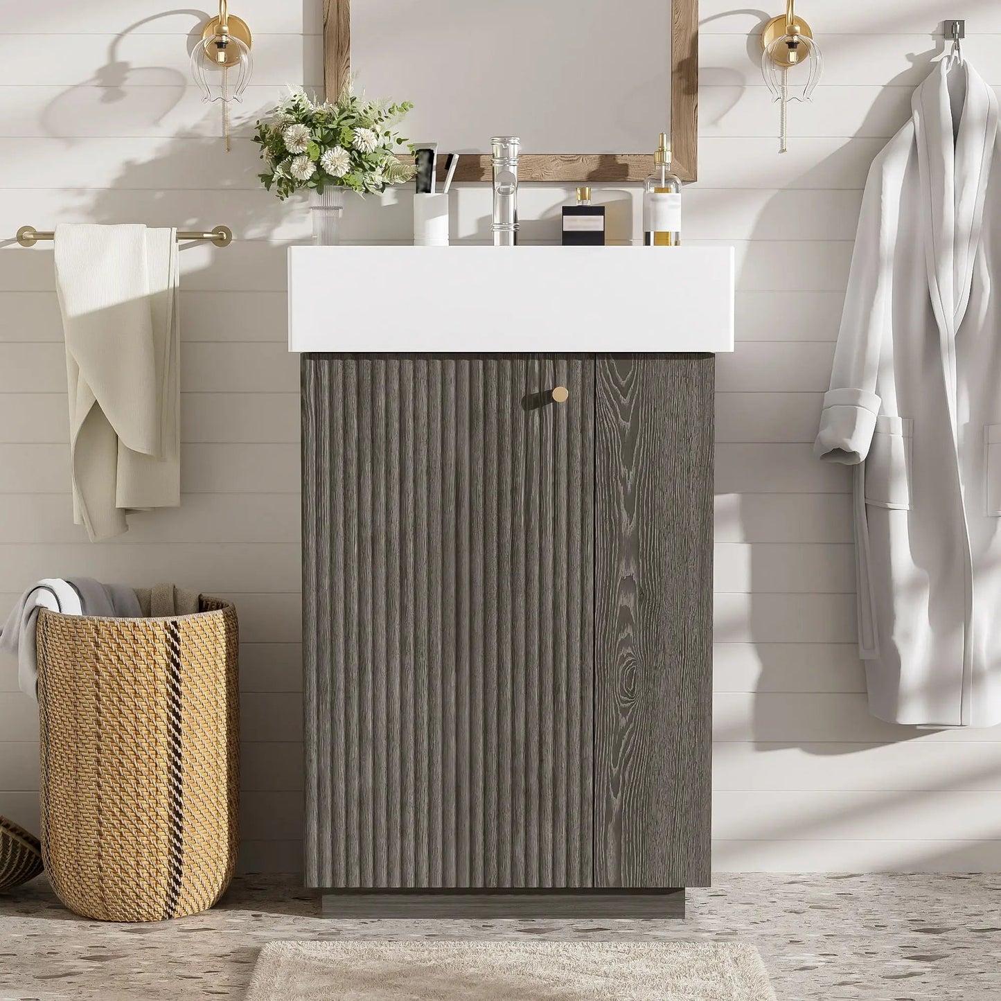 Bathroom Vanity With Sink, Freestanding Cabinet