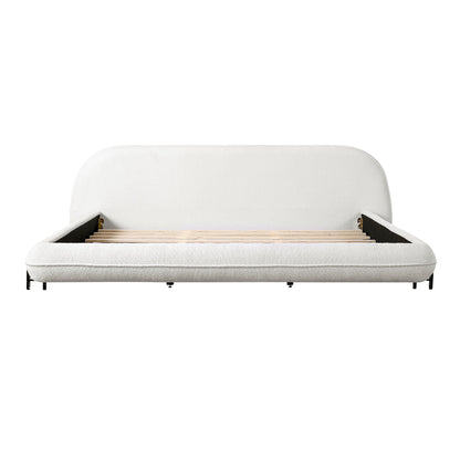 King Size Bed Frame with Boucle and Headboard
