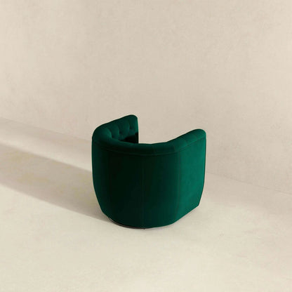 Delaney ergonomic swivel chair in emerald green velvet with tufted back on Tampa Home & Garden Store