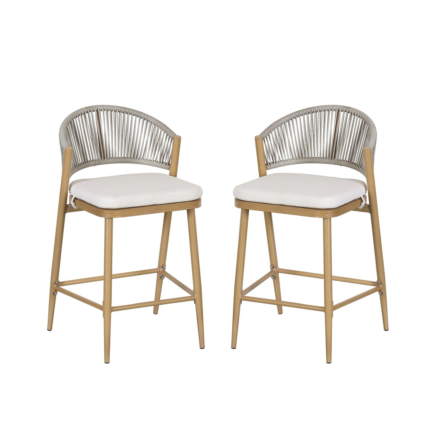 Outdoor Counter Stools with Wicker and Metal