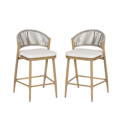 Outdoor Counter Stools with Wicker and Metal