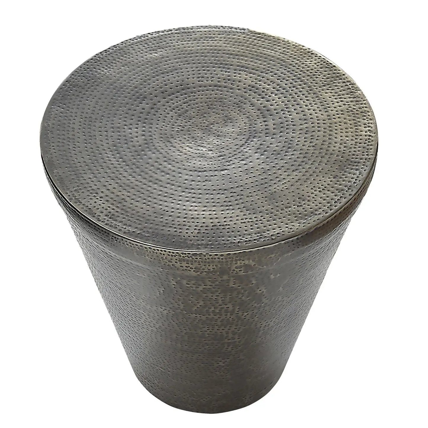 Drum accent side table hammered metal gray by Unique Piece Furniture on Tampa Home & Garden Store