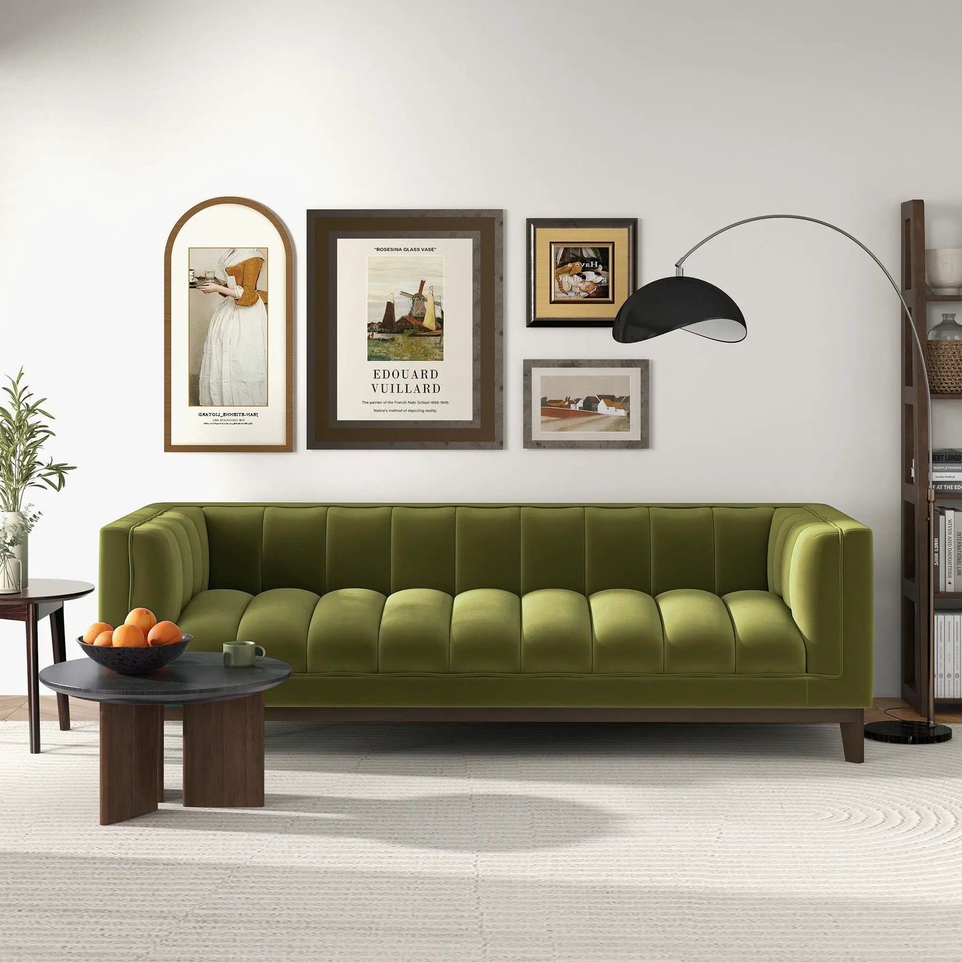 Melissa Mid Century Modern Sofa olive green tufted upholstery by Unique Piece Furniture on Tampa Home & Garden Store