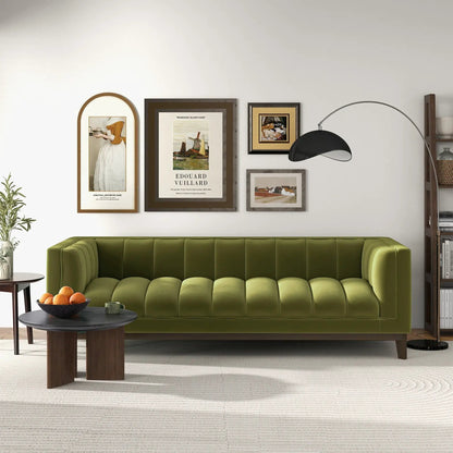 Melissa Mid Century Modern Sofa olive green tufted upholstery by Unique Piece Furniture on Tampa Home & Garden Store