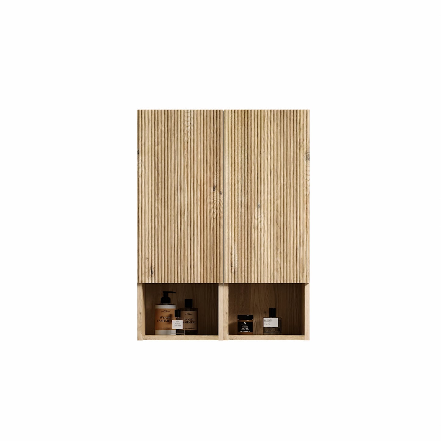 Abay Home Chic Striped Texture Bathroom Storage Cabinet by HouseOfZazla, light wood on Tampa Home & Garden Store