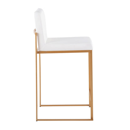 Contemporary high-back counter stool white upholstered seat gold frame HouseOfZazla on Tampa Home & Garden Store