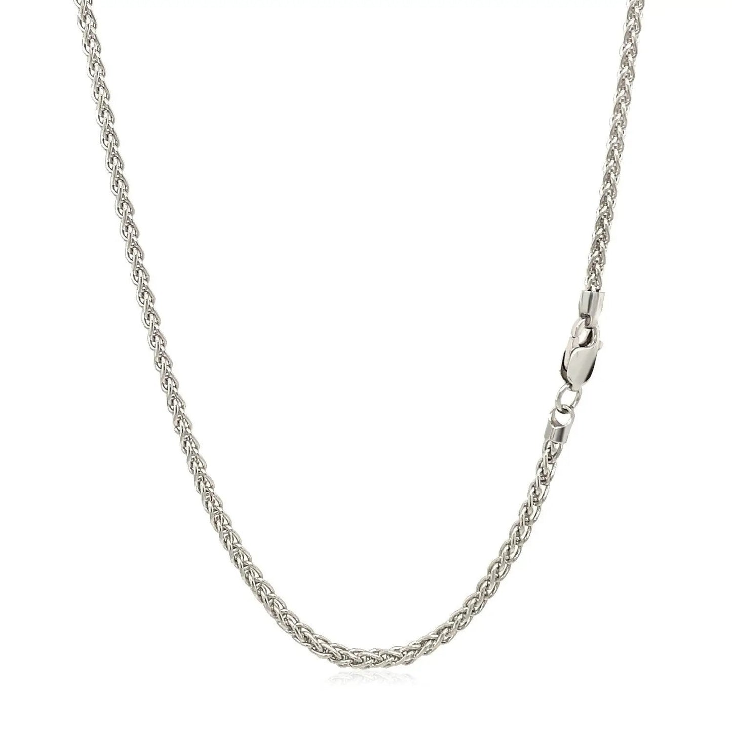 2.1mm 14k White Gold Round Wheat Chain Necklace with lobster clasp on Tampa Home & Garden Store