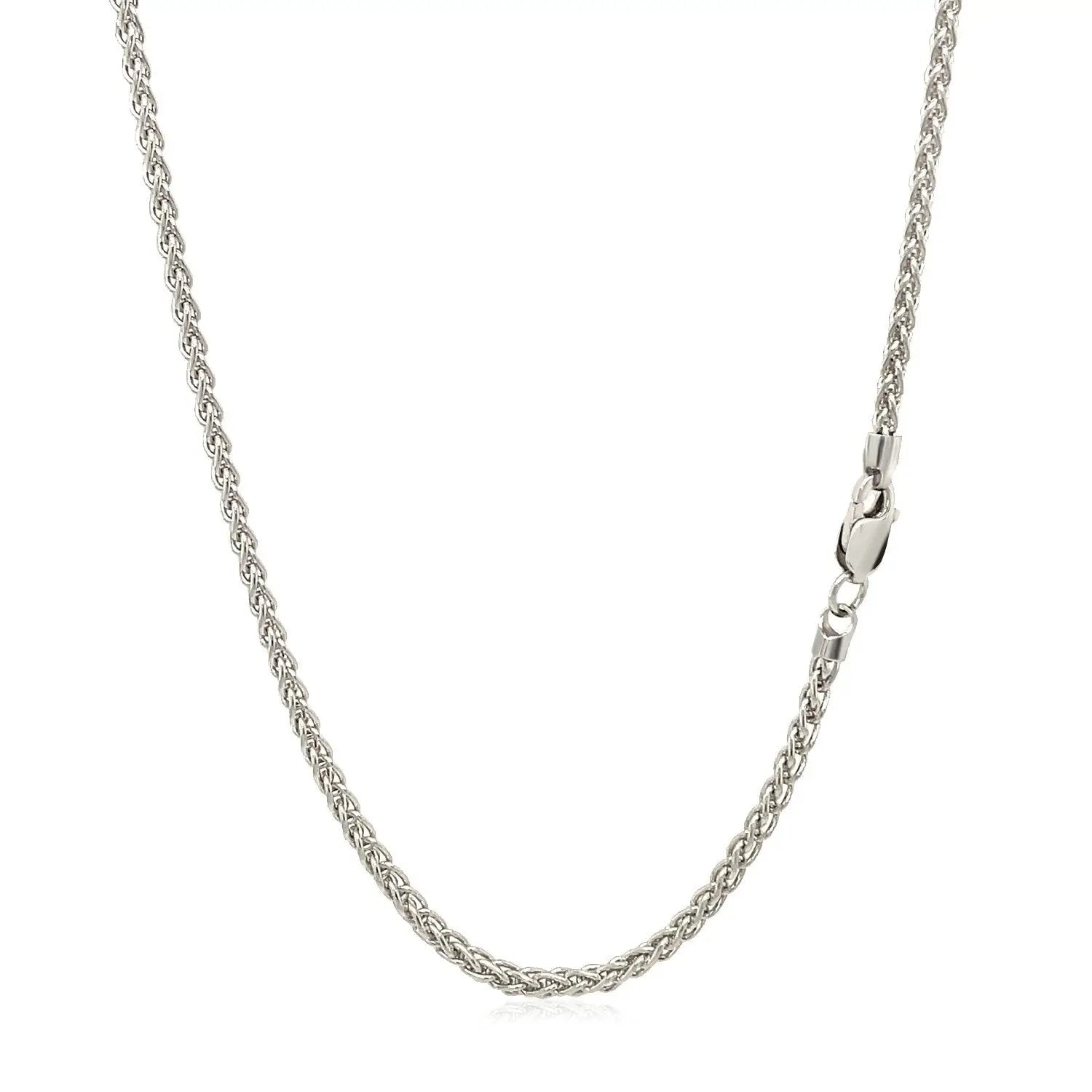 2.1mm 14k White Gold Round Wheat Chain Necklace with lobster clasp on Tampa Home & Garden Store