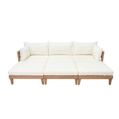 Topmax 6 Piece Acacia Wood Patio Sofa Set