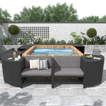 Spa Surround Outdoor Rattan Sectional Sofa Set