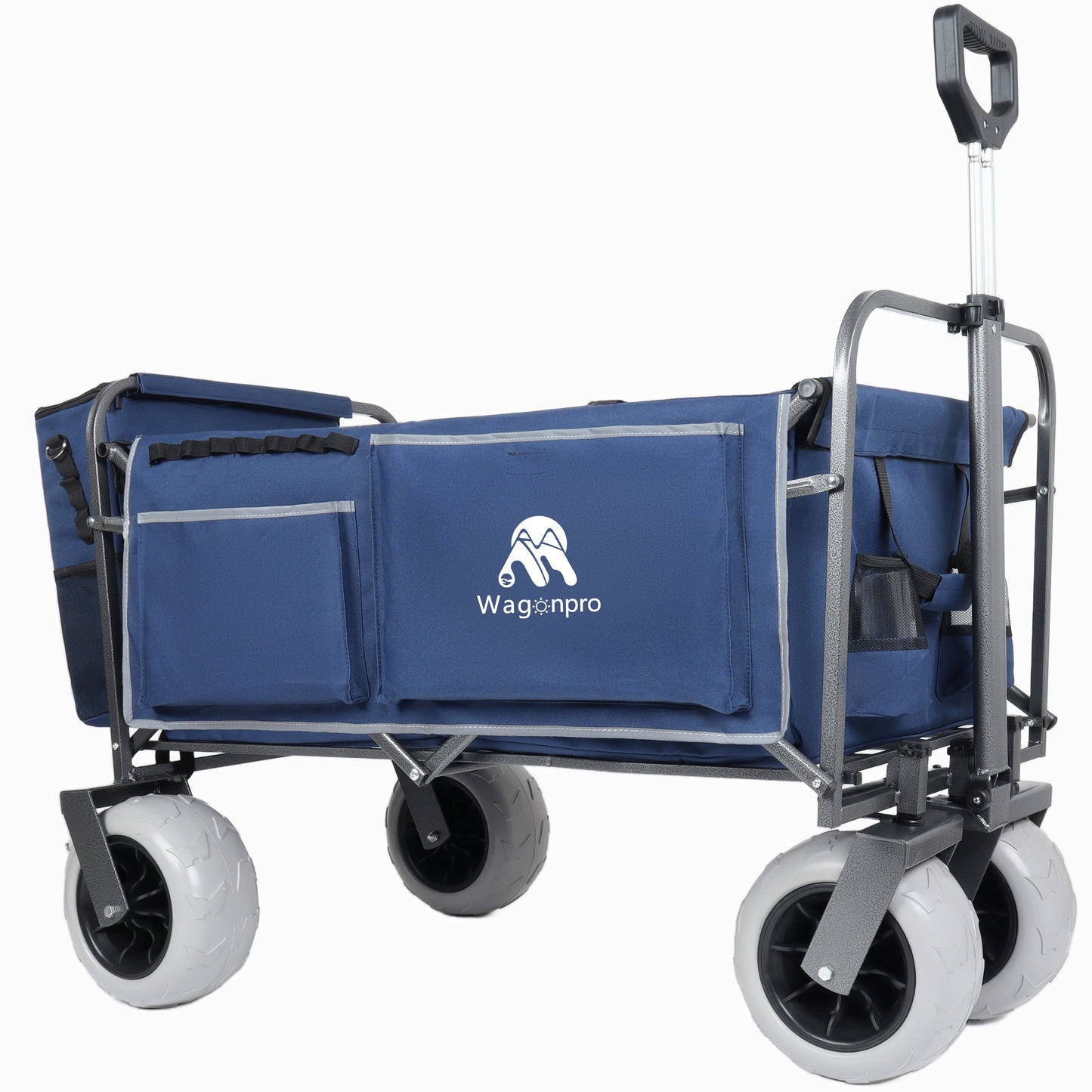 Beach wagon blue fabric with large gray wheels for sand, 500lb capacity, HouseOfZazla on Tampa Home & Garden Store