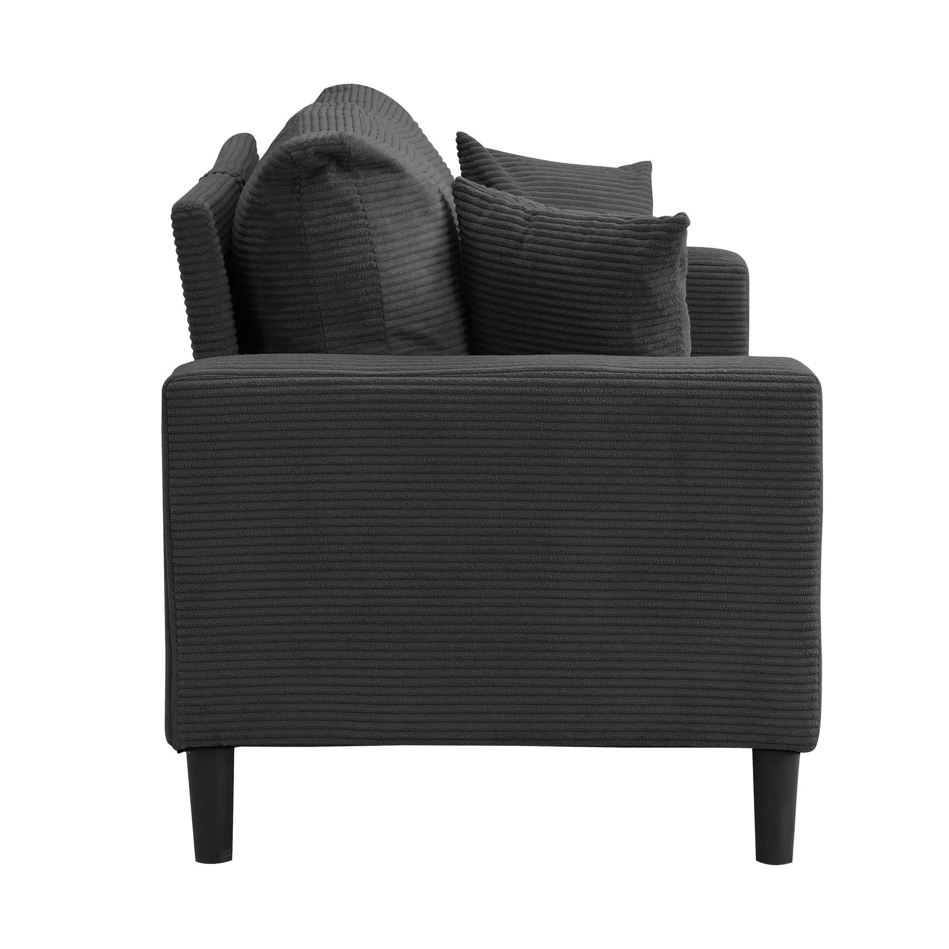Modern Upholstered Loveseat Sofa in charcoal gray corduroy by Unique Piece Furniture on Tampa Home & Garden Store