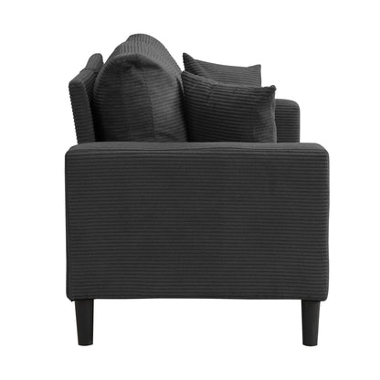 Modern Upholstered Loveseat Sofa in charcoal gray corduroy by Unique Piece Furniture on Tampa Home & Garden Store