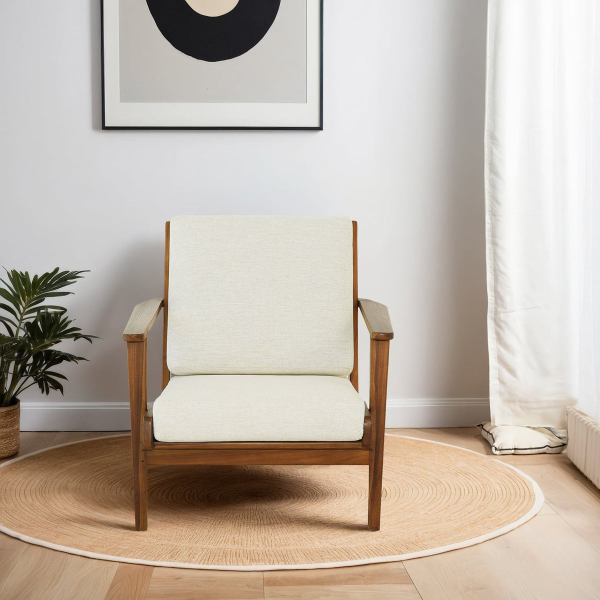Genuine Lounge Chair with solid wood frame and beige upholstery by HouseOfZazla, armchairs on Tampa Home & Garden Store