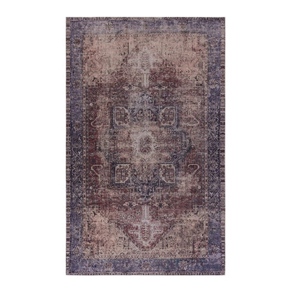 Maval Area Rug Washable by Unique Piece Furniture in vintage distressed red blue on Tampa Home & Garden Store