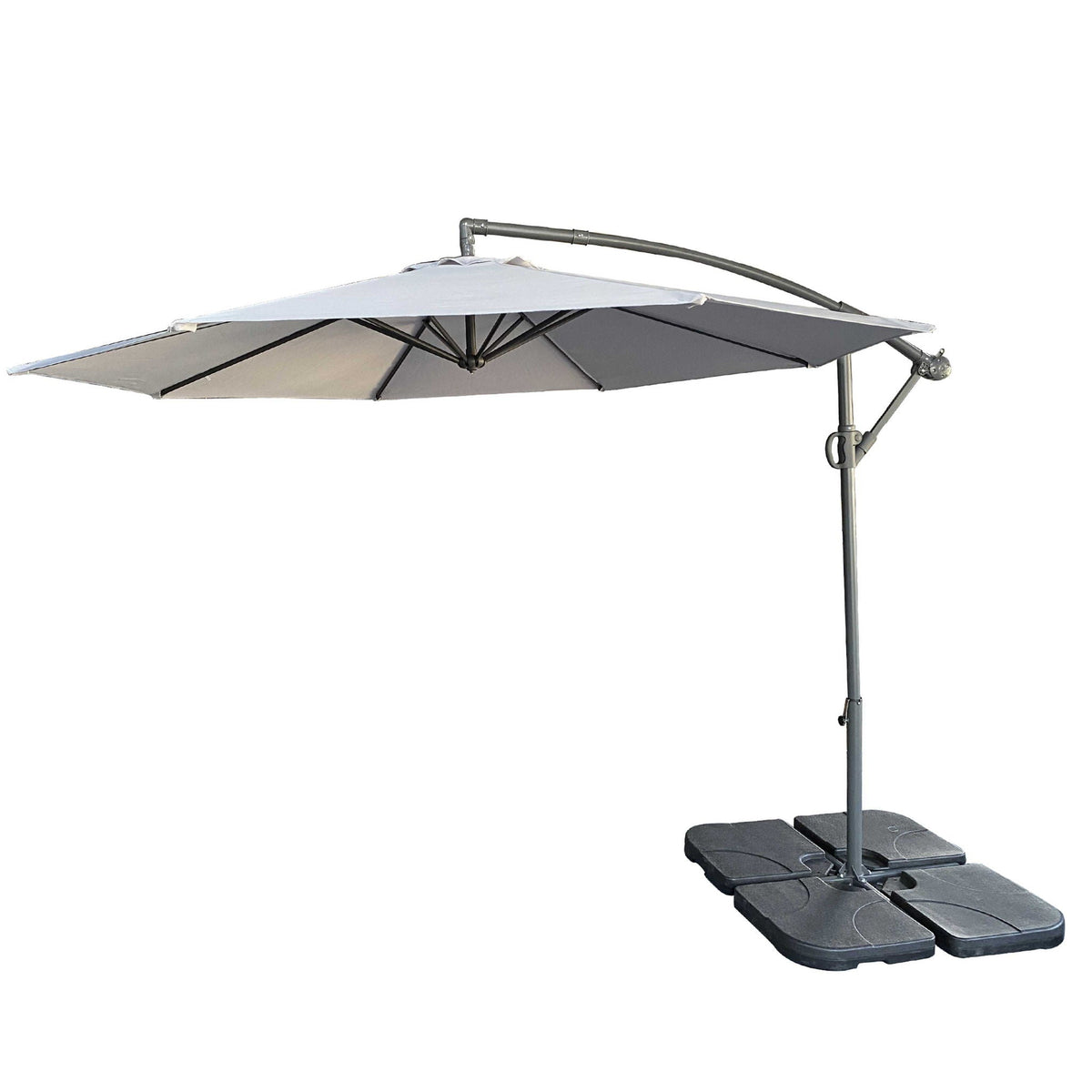 10 ft offset cantilever patio umbrella with crank & tilt in gray by HouseOfZazla on Tampa Home & Garden Store