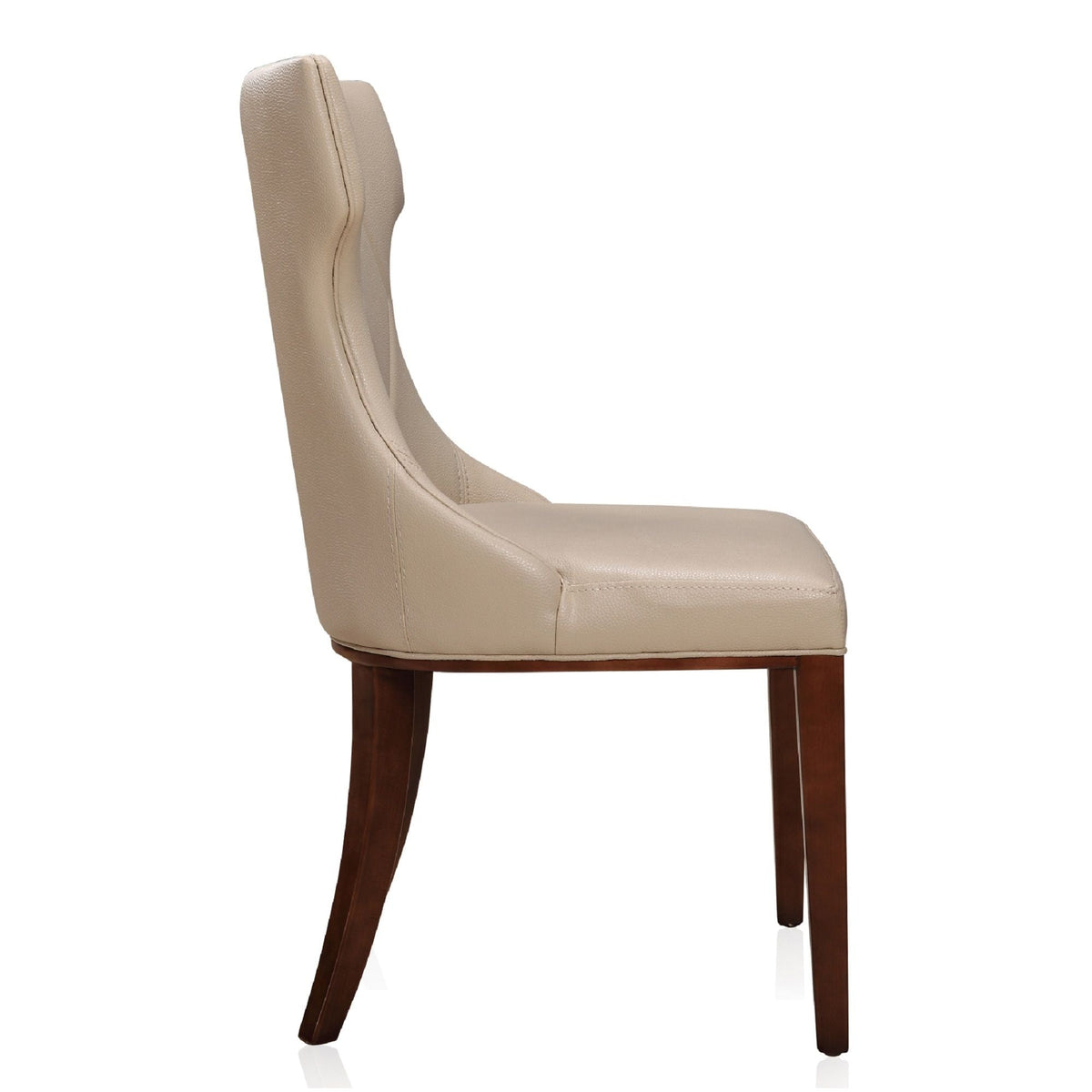 Reine dining chair set of 2 in beige faux leather with a solid wood frame on Tampa Home & Garden Store