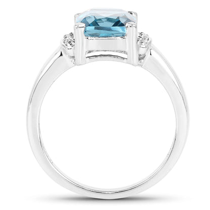 Ring 3.55ct London Blue Topaz & White Topaz in .925 Sterling Silver by Bids.com on Tampa Home & Garden Store