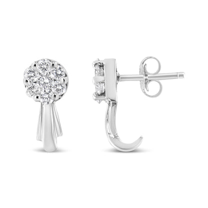 14K white gold diamond floral cluster stud earrings 3/4 cttw H-I I1-I2 Bids.com on Tampa Home & Garden Store