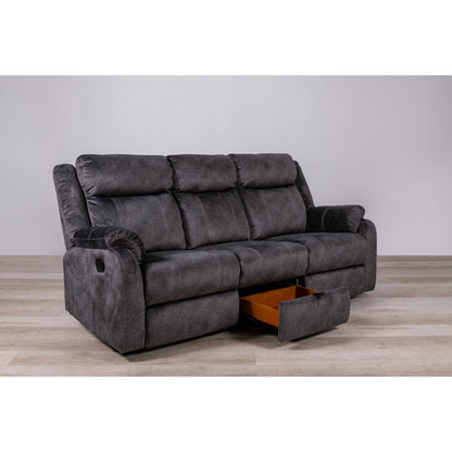 Sonet Domino reclining sofa by HouseOfZazla in charcoal gray fabric on Tampa Home & Garden Store