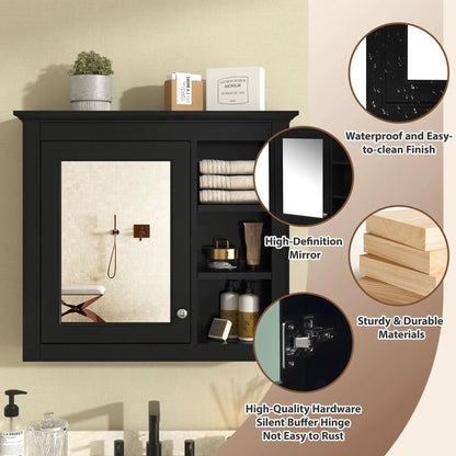 Modern Wall-Mounted Medicine Cabinet with Mirror