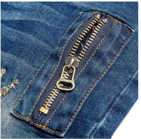 Boys' Jeans Korean Style Trousers Loose-fitting Pants blue denim with zipper FLIPSTYLEZLLC on Tampa Home & Garden Store