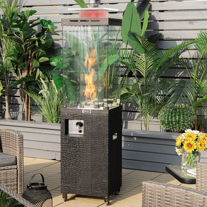 Calentador de patio de propano de 41 000 BTU con capota metálica - Negro